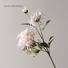 게발국화 인조 기예 노르딕 모즈 거실 식탁 꽂다, 3첫바늘 국화 - 가을 화이트