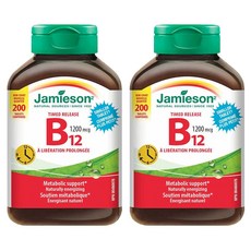 Jamieson 자미에슨 캐나다 비타민 B12 1200 mcg Timed Release 200정-2병(갱년기여성 영양제>캐나다 직배송), 2병, 200/1병