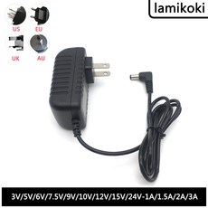 DC 엘보 인터페이스 홀 전원 어댑터 L 타입 3V 5V 6V 7 9V 10V 12V 15V 24V 1A 1 5A 2A 3A, UK, 1.5A, 7.5V, 1개