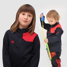 [키즈아웃도어] 아동 기모티셔츠 어깨 배색 웜집업 티셔츠 WARM ZIP UP T