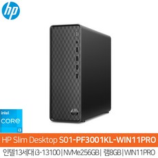 HP S01-PF3001KL-WIN11 13세대i3-13100_NVMe256GB_램8GB_WIN11Pro/HP컴퓨터/슬림PC/사무용PC/HH