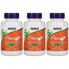 나우푸드 페이즈 흰강낭콩 추출물 500mg 120베지캡슐 3통