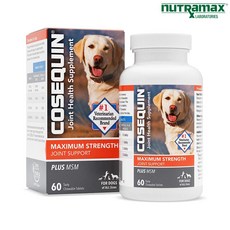 [Nutramax] 뉴트라맥스 코세퀸 조인트 헬스 서플리먼트 플러스 MSM & HA 60 츄어블 타블렛, 기본, 기본