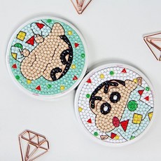 수재샵 DIY [원형양면거울포함]짱구거울스티커(양면) 보석십자수, [거울세트]굿모닝짱구+굿나잇짱구