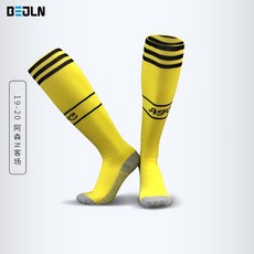 매치볼 풋살공 아스널 축구 롱스타킹 클럽 타올 내막 두꺼운 논슬립 미끄럼방지 남성 여성 경기 트레이닝 양말, 19 -20 -아센 N 어웨이