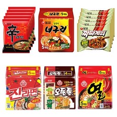 멀티신라면+너구리+짜파게티+오뚜기진라면+오동통면+열라면1봉씩, 멀티신라면+너구리+짜파게티+진라면+오동통면+열라면1봉씩