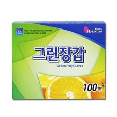 제이큐 일회용 비닐장갑 주방 위생 요리 장갑 그린 100매 1P X ( 2세트 ), 2개