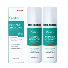[큐어유] 푸디페아 손/발바닥 피부 손발톱 올인원 풋스프레이 발톱관리 120ml, 1개입, 2개