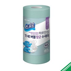 스카트 THE버블 항균 수세미 40매 (민트그린) x3개