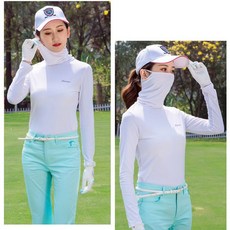 마스크 일체형 목폴라 자외선 차단 골프웨어 라운딩 편리한