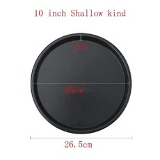 프리미엄 피자 팬 베이크웨어 탄소강 플레이트 라운드 딥 접시 트레이 몰드 베이킹 도구, 12. 10inch Shallow kind, 1개