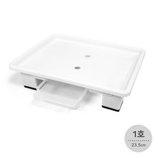 마이플랜트 고정식 직사각 화분 받침대 플라스틱 물받침, 화이트