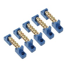 5pcs 터미널 버스 바 카 보트 마린용 4포지션 황동 와이어 블록 브리지 디자인 6 9 유형 지상 배전 블루, 4 Position