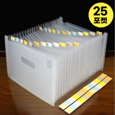 데이모노 프로 아코디언 도큐먼트 파일, 오픈형, 25포켓, 반투명+반투명