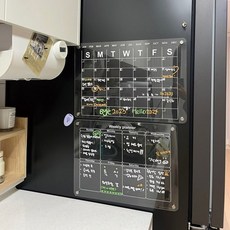 냉장고 달력 자석 아크릴 메모 보드 현관문 메모판 월간 주간 스케쥴 착붙 플래너 화이트보드, 월간캘린더 자석 메모보드