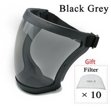 투명스모그라이딩마스크 안면 보호 마스크 풀페이스 고질 김서림 방지 오일 스플래시 안경 안전, 02 Black Grey, 1개