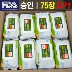 균이제로 FDA인증 에탄올 손소독제 알콜 살균 손 소독 티슈, 8개, 75매입