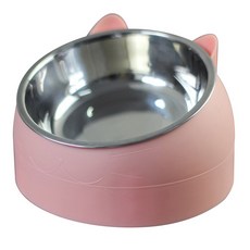 공급기 작은 고양이 스테인레스 강아지 액세서리 먹이 반려동물 용품 개 공급 스틸 그릇, Pink, 1개