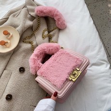 숄더크로스백 숄더겸크로스백 여성 겨울 가을 조한 미니 스퀘어백 체인백 보아털 뽀글이 토트