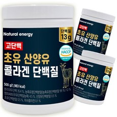 웰핏 고단백 초유 산양유 콜라겐 단백질, 500g, 3개