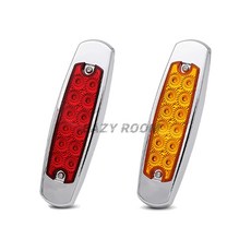 EASY ROOM 12v 24v 스틸차폭등 12LED 슬림 타원형 사이드 램프 알루미늄 1pcs, 오렌지, 1개