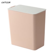 CNTCSM 테이블 플라스틱 휴지통 분리되지 않음 미니 주방 아이디어 뚜껑이 달린 수납통 북유럽, 16*15.5*7.2cm, 데스크톱스퀘어 휴지통-연핑크