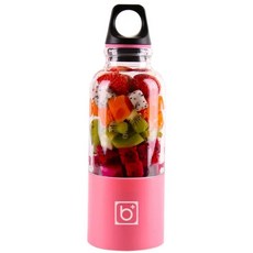 믹서기 다용도믹서기 블렌더 착즙기 과즙기 가정용녹즙기 병 주스 휴대용 USB 자동 혼합 과일 가전 500ml, 1) Pink, 1.Pink