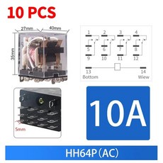 타이머스위치 타임스위치 전기타이머 소형 제어 릴레이 중간 AC 12V DC C24 AC22, 16.HH64P ACx10 12V, 1개