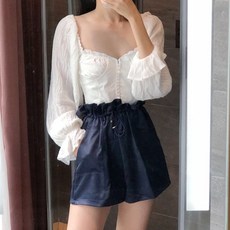 그린윙 여성 스퀘어넥 끈 오프 숄더 블라우스 BWYT-0379