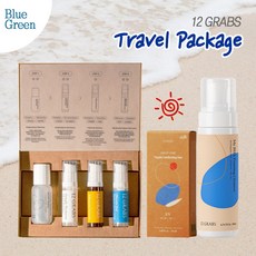 [트웰브그랩스] 트래블 패키지 세트 (포밍클렌저 200ml + 선크림 50ml + 여행용 익스피리언스 세트) / 트래블키트 / 여행용화장품 / 12GRABS, 1개