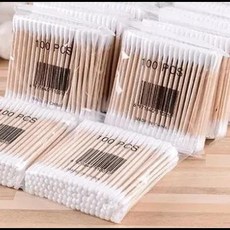 멸균면봉 더블 헤드 우드 코튼 면봉 코 귀 청소 여성 메이크업 도구 립스틱 버드 팁 스틱 바스턴실로 오이도스 500 개, [01] 500pcs
