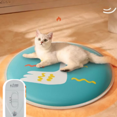 강아지전기방석 고양이 온열패드 전기장판 1인용 반려동물, 베이직 원형