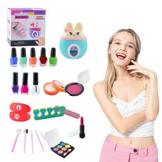 키즈 네일 완구 플레이 네일 스탬퍼 아트 키트 어린이를위한 메이크업 완구 DIY 네일 아트 머신 메이크업 소녀 매니큐어 크리 에이 티브|뷰티 & 패션 장난감|, 1개, Green, 단일