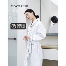 커플 면 잠옷 파자마 슬립 웨어 부부 타월 가운 흡수속건 순면 남녀 롱 와플 5성 호텔