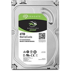 Seagate BarraCuda 내장형 하드 드라이브 4TB SATA 6Gb/s 256MB 캐시 3.5인치(ST4000DM005), 기본 - 바라쿠다4tb