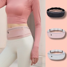 반짝모아 러닝벨트 방수 3포켓 러닝힙색 플립벨트, 그레이, 1개