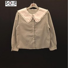 소이고방체크블라우스