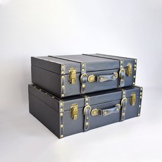 앤틱 락커 빈티지 박스 앤티크 장서 보물함 수납 정리함 아이디어 포장함, (작은사이즈)36x25x12cm + 블랙개