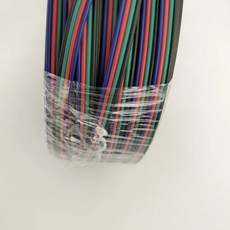 100M 롤 4 핀 20AWG LED 커넥터 연장 코드 RGB 흰색 와이어 케이블 5050 3528 2801 8806 스트립 조명 램프, [01] 20 AWG, [01] Black side
