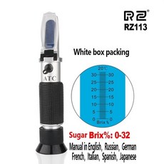 RZ 휴대용 브릭스 굴절계 032 브릭스 설탕 테스터 브릭스 미터 우유 과일 주스 포도 당도 측정기 rhb 32 atc, [03] RZ113-GB, 3.RZ113-GB, 1개