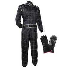 오토바이방한복 남자방한복 겨울라이딩 자동차 난연 슈트 장갑 F1 레이싱 카트장 의류 드리프트 작업복 ATV UTV 오토바이 레이서 카트, Black and Gloves