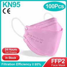 마스크 ffp2 페이스 KN95 masque 승인 컬러 프로텍션 블랙 입 homologada, 100개