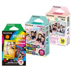 Fujifilm Instax Mini Film Rainbow - Staind Glass - Shiny Star Film -10 Sheets X 3 Assort (Taketori Store Original Goods with Instructions), 본문참고, Size = Film