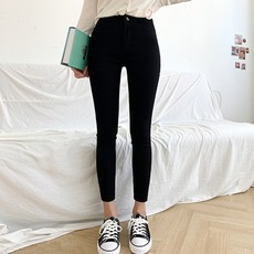 여자 편한 면 스판 리얼 스키니 코튼 팬츠﻿ (빅 사이즈 )