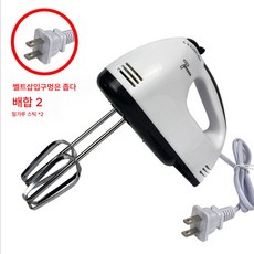 핸드헬드 전기 거품기 가정용 자동 믹서기 달걀 흰자 크림 휘핑기 미니 7단 화이트, 메가플랫플러그1V, 오믈렛+반죽