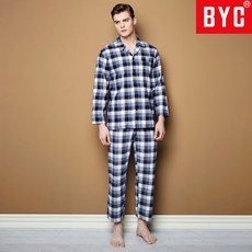BYC 남성 홈웨어 긴팔 순면 잠옷 리빙선염 30호