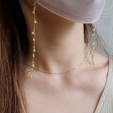 보네르(bonheur)진주 큐빅 마스크 스트랩 목걸이 줄 걸이 안경줄 5종