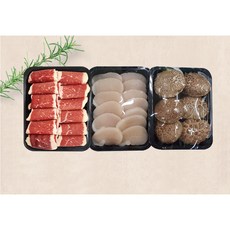 [캠핑용장흥삼합] 차돌박이 600g 키조개300g 표고버섯200g, 1개