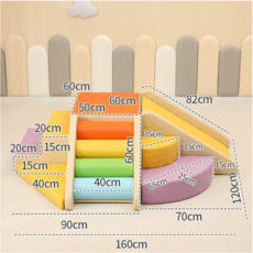 실내 유아 매트 미끄럼틀 놀이터 유치원 키즈카페 교구, 파스텔사다리 종합B - 키즈카페미끄럼틀