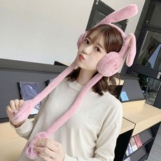goldspoon_움직이는 토끼 귀마개 방한 털귀마개 귀도리 형광핑크 방한용귀마개 귀움직이는 * GS+CP_PJW